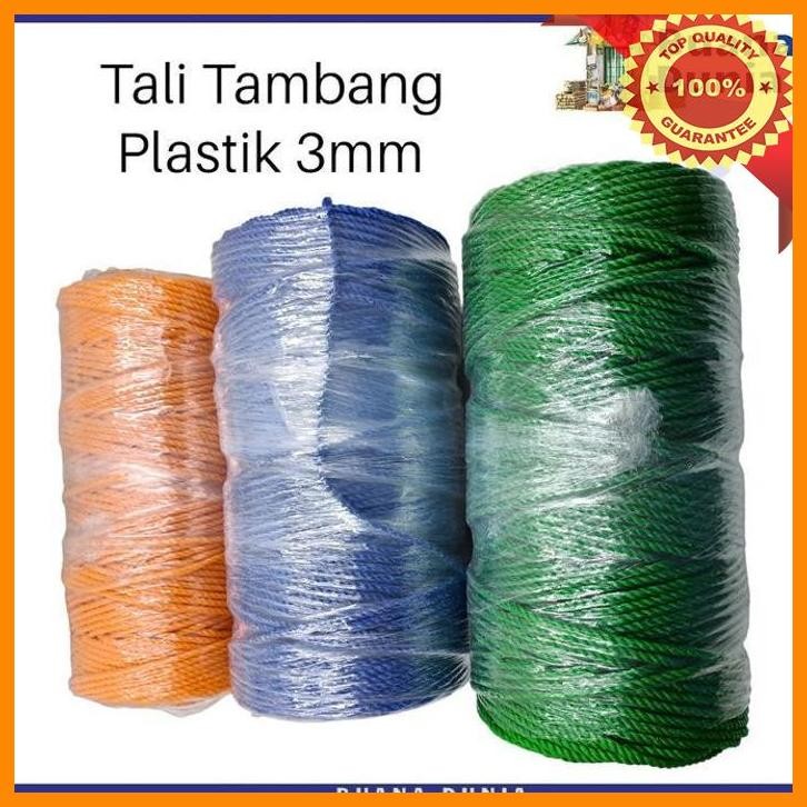 

(BUAN) TALI TAMBANG PLASTIK 3MM | TALI PLASTIK NYLON WARNA WARNI | (5MTR)