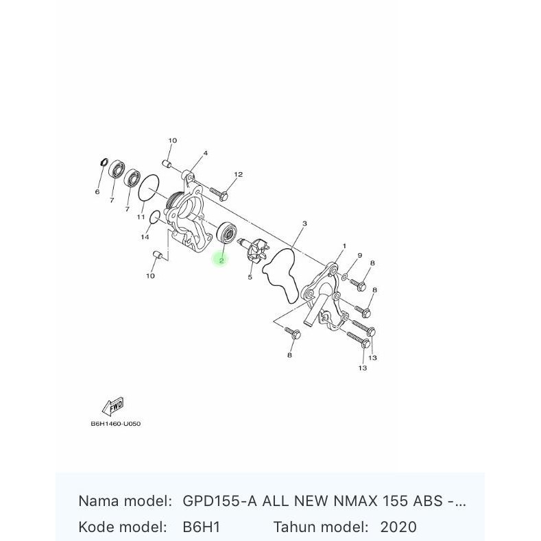 [CVS] SEAL KIPAS POMPA AIR RADIATOR NMAX B6H-E2223-00