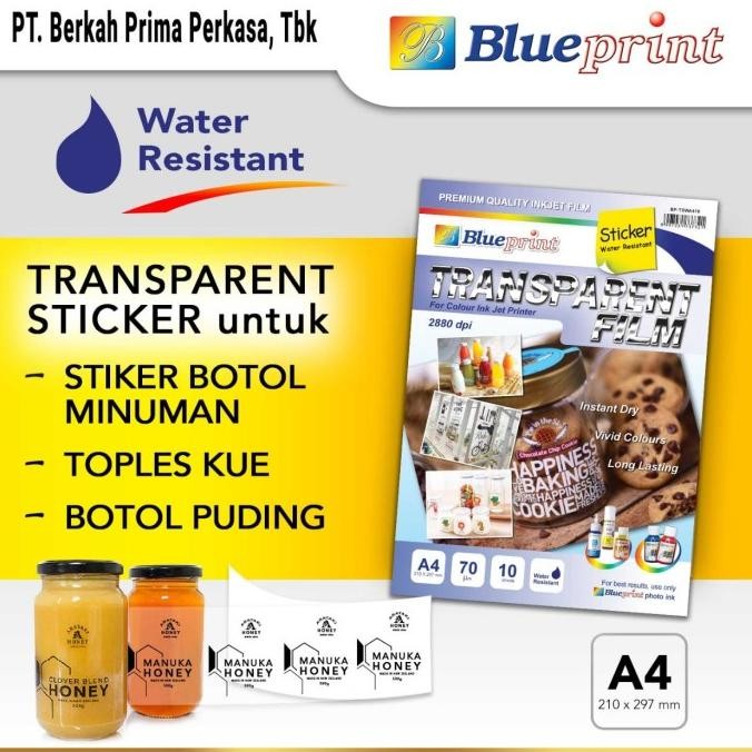 

Sale Stiker Transparan Tahan Air Blueprint Bahan Transparant Sticker A4
