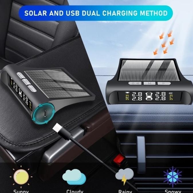 

Terbaru Tpms Monitor Tekanan Ban Mobil Dengan Layar Lcd Solar Power