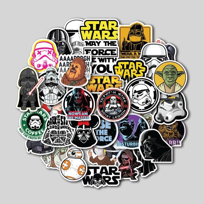 

Sale Sticker Pack Star Wars | Sticker Tumbler | Stiker Laptop Koper Helm