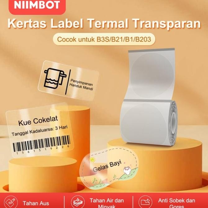 

Sale Kertas Label Termal Transparan Anti Air Anti Minyak Anti Robek Untuk Niimbot B1/B21/B3S/B203