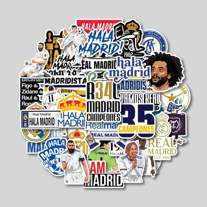 

Sale Sticker Pack Real Madrid | Sticker Tumbler | Stiker Laptop Koper Helm