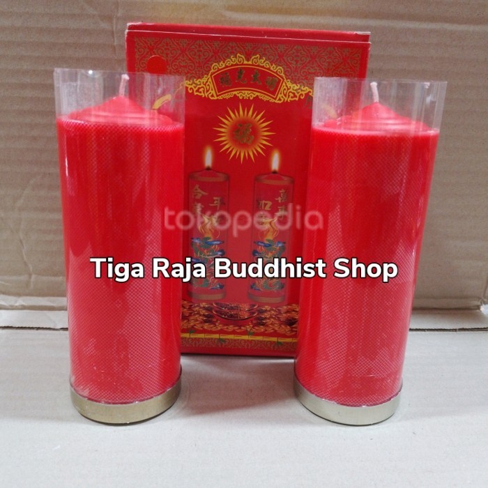 Lilin Merah Polos / Lilin Sembahyang / Lilin Puja Uk.1 Kati