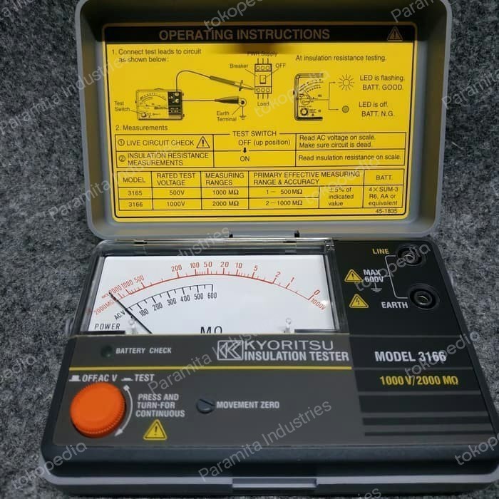 Jual Kyoritsu 3166 Insulation Tester Megger Original