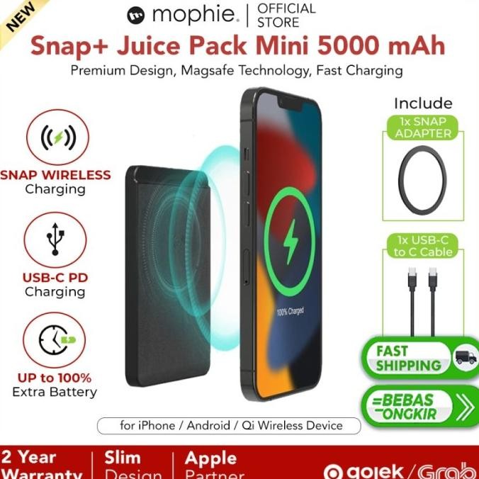 

Powerbank Magsafe Magnetic Wireless Mophie Snap+ Juice Pack Mini Terlaris