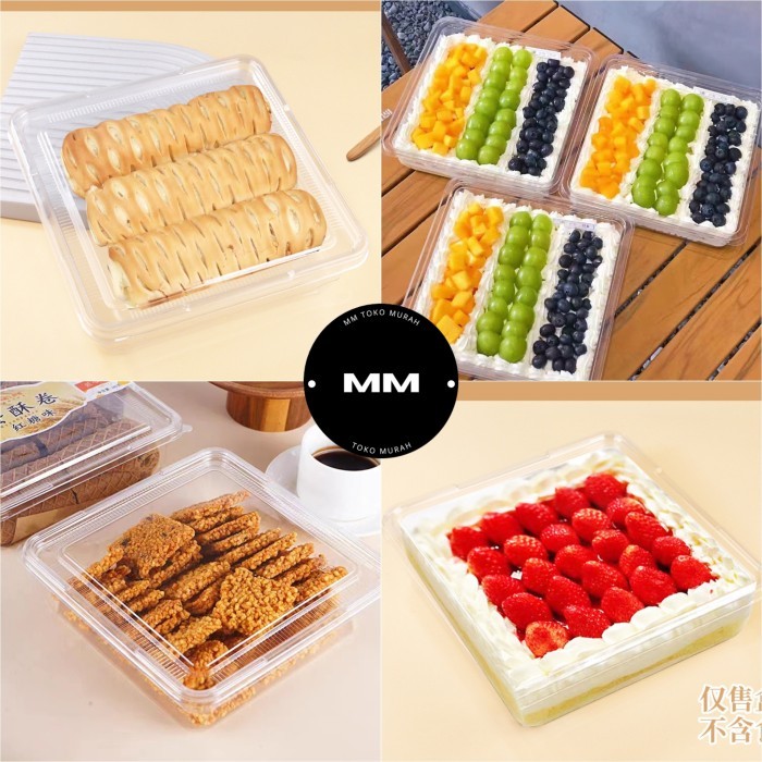 10pcs tray mika kue besar 21cm box kotak mika dessert cake tiramisu