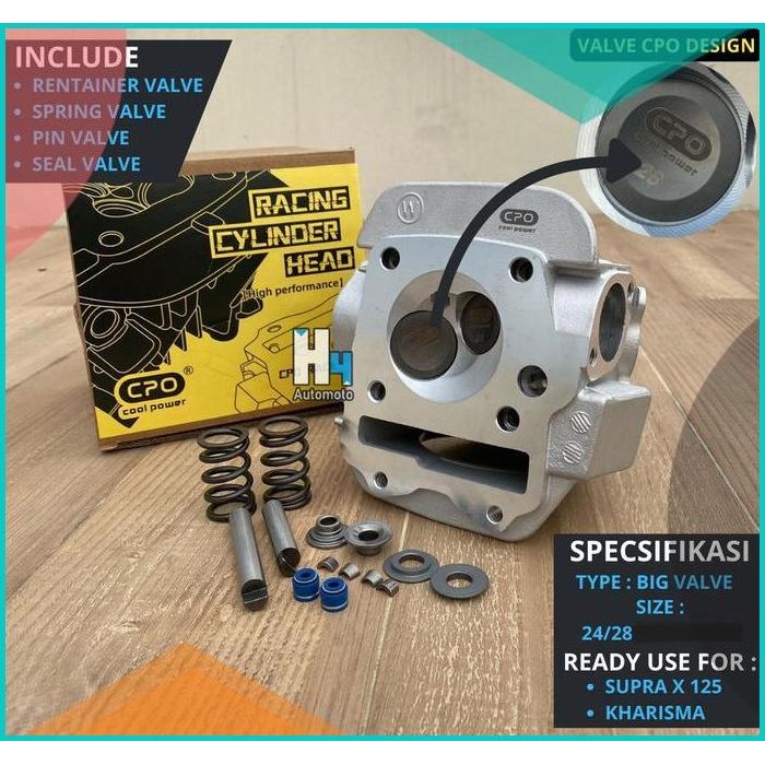 CYLINDER HEAD BLOK HEAD SUPRA X 125 KHARISMA KARISMA KLEP BESAR 24 28