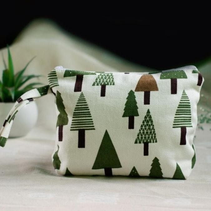 Pouch Kanvas Dompet Kanvas Dompet Wanita Wh Cemara B