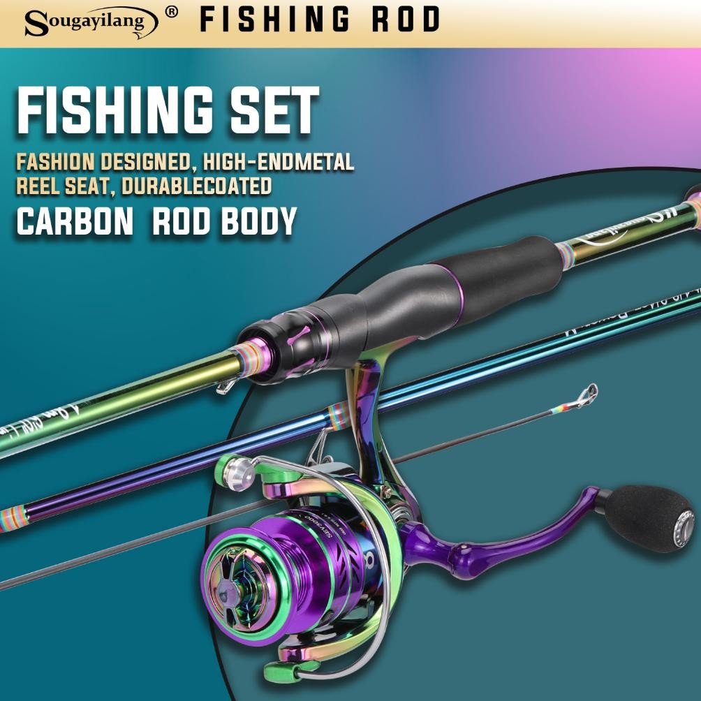 As23 Sougayilang Power Handle Reel Pancing Joran Spinning Set,Carbon Fiber Joran Ultralight and Pega