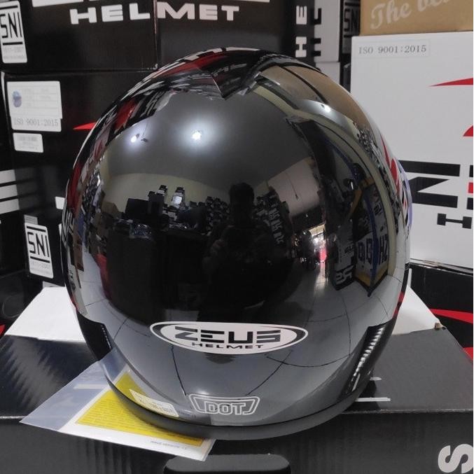 Zeus ZS816E ZS 816 Helm Full Face Vintage Black Glossy Cakil