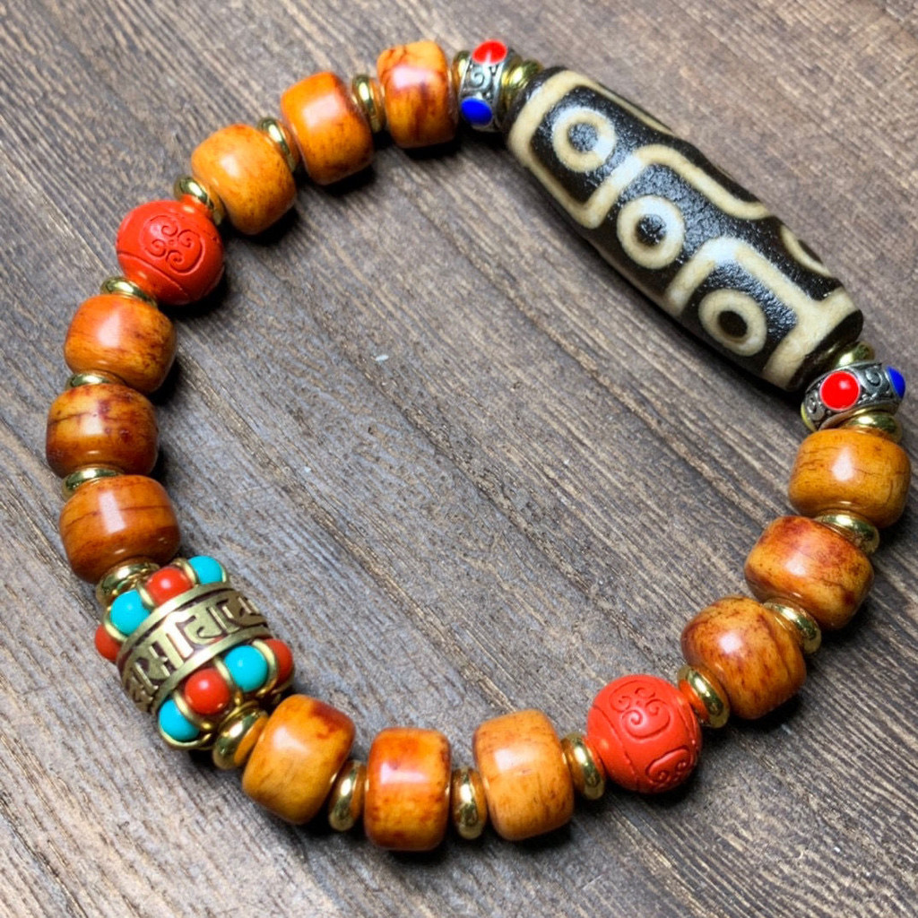 Laotianzhu Gelang Batu Akik Asli, Gelang Batu Akik Tulang Sapi Sembilan Mata