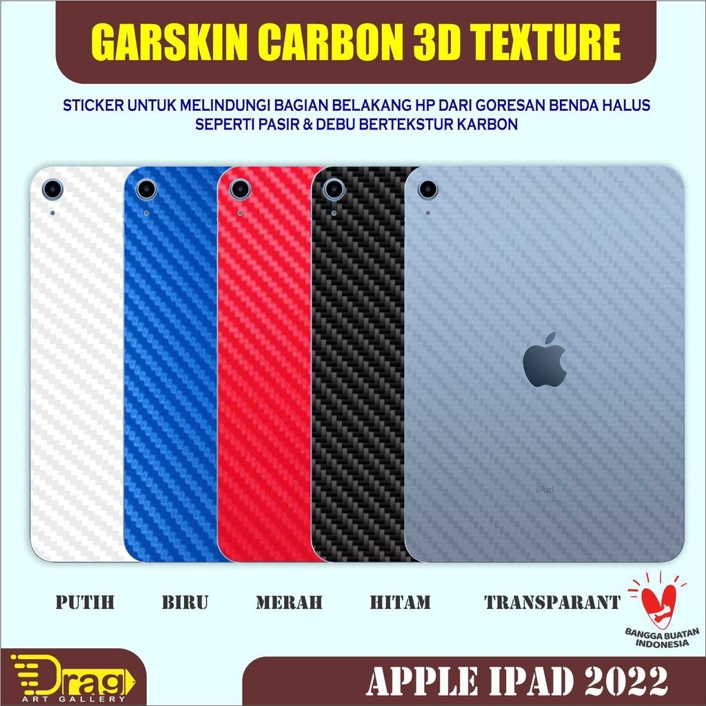 

Wrap* Karbon Apple Ipad 9 10 2022 11inchi Wrap Skin Stiker Garksin CUSTOM Gratis (2pcs)