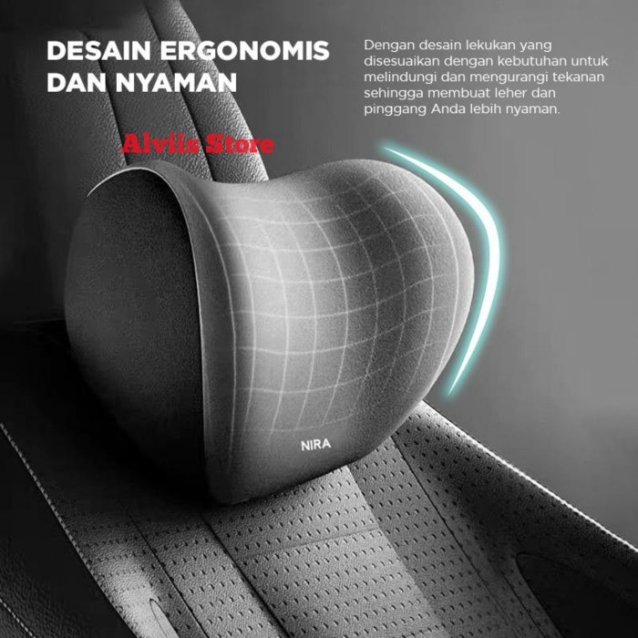 Bantal Leher dan Bantal Pinggang Mobil / Kursi Kerja / Kursi Gaming / Head Pillow / Waist Pillow