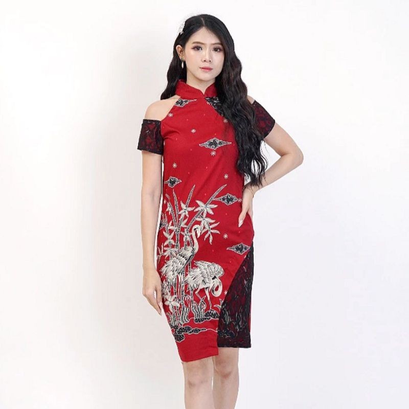 Sress Imlek Pakaian Imlek Merah Baju Kondangan Cheongsam Wanita Fres Inlek Remaja Pakean Chongsam Ws