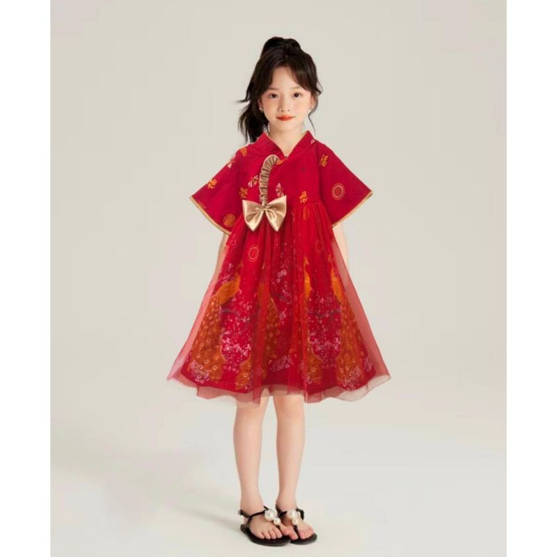 Dreas Imlek Gahun Kid Casual Dreas Imleek Bahan Premium Busana Cheongsam Gaun Driss Gaun Cheongsam D