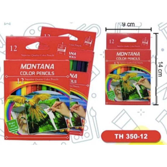 

FAMILY TOYS - TH-350-12 Pensil Warna Pendek 12 Warna - Pensil 12 Colour Montana - Pendek Warna Pendek Montana - Pensil Warna