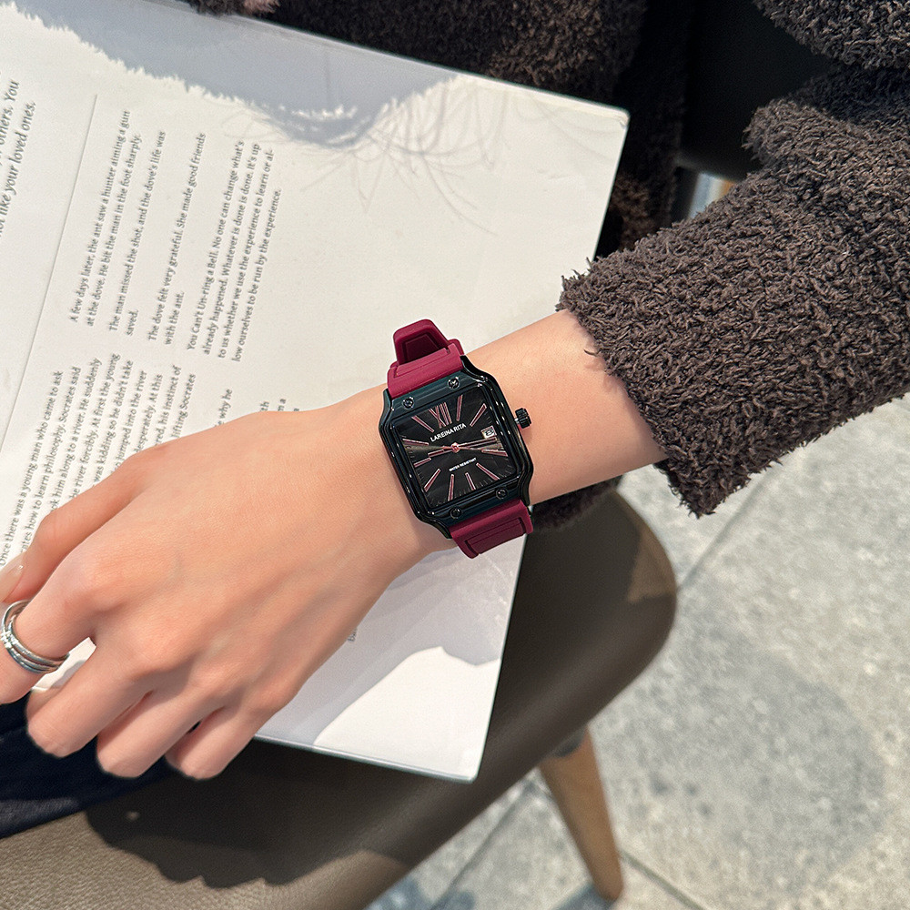 Lareina Rita Larina Rita New Simple Square Watch Fashion Personality Silicone Wrist Watch Couple