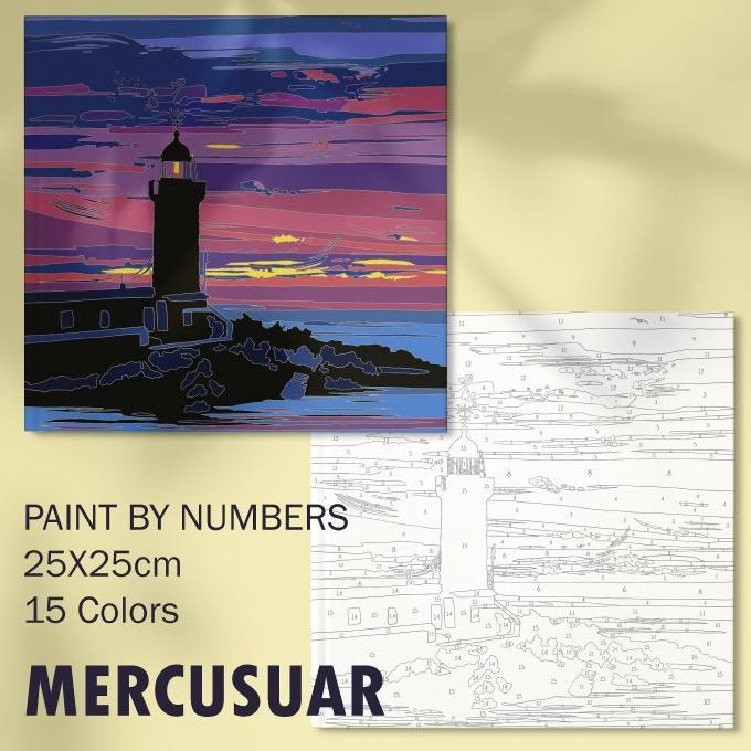 

Sale Paint By Number Kit Night Light By Papermint Co / Numbers Melukis