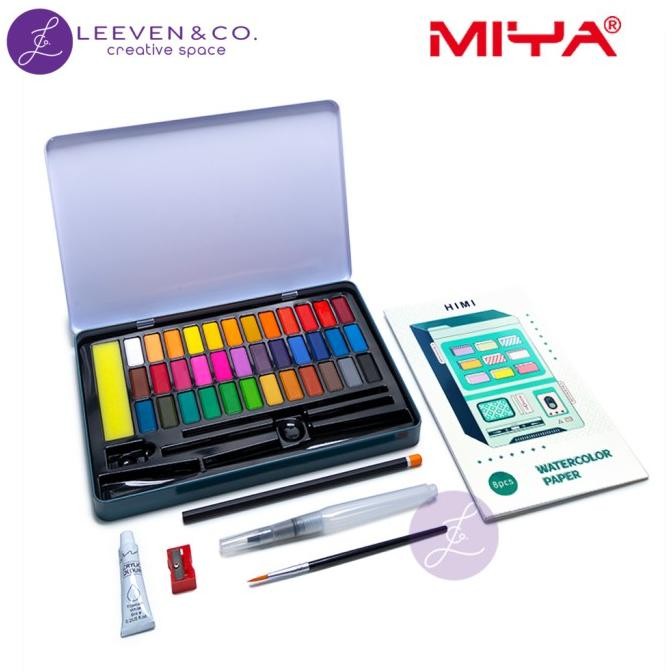 

Sale Himi Miya Watercolor Kit 36 Color Tin Case