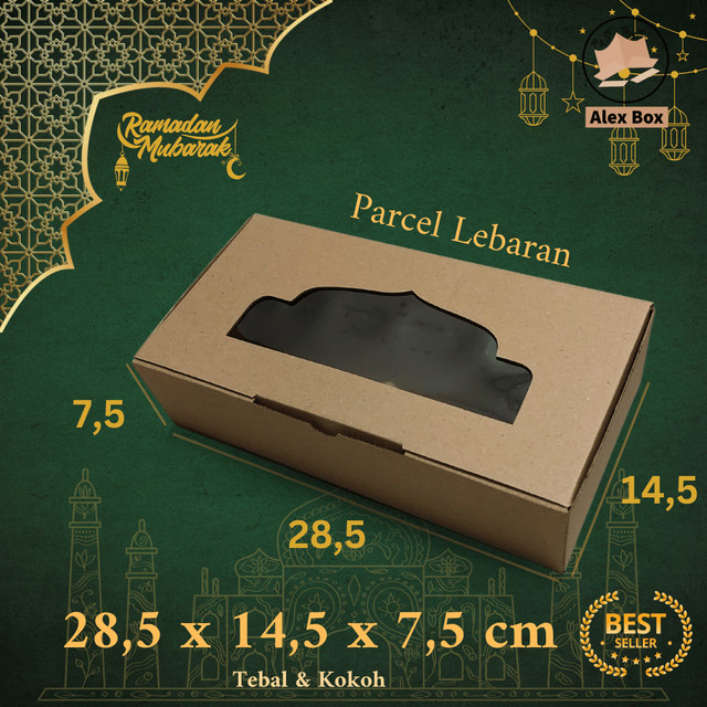 

Kardus Box Parcel Lebaran 28,5 x 14,5 x 7,5 cm | Model Mika | Idul Fitri, Hampers, Bingkisan, Hantaran, Kue, Diecut