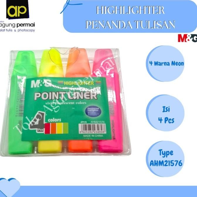 

Premium !! Highlighter M&G Pointliner Set (Isi 4 Warna)