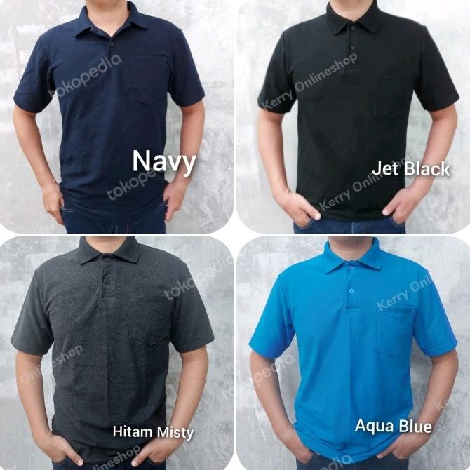 Premium  kaos polo shirt kaos berkerah premium variasi kantong pria