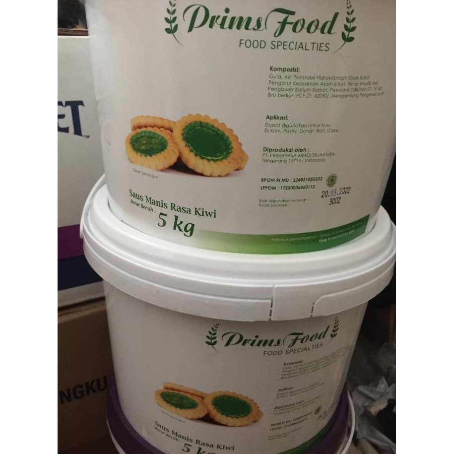 

Primsfood Selai Kiwi 5 Kg Filling Topping Isian Roti Kue