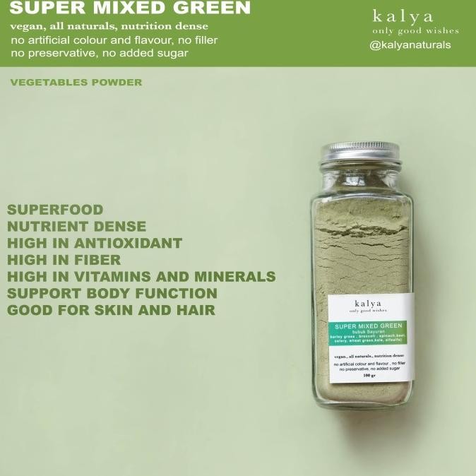 

SUPERFOOD WHOLE FOOD POWDER bubuk kale spinach barley broccoli bayam GLM