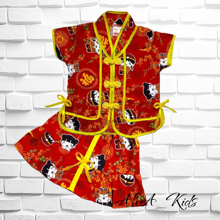 Baju Muslim Anak Promo Setelan Baju Cina Anak Perempuan Model Terbaru Untuk Usia 0-8 Tahun