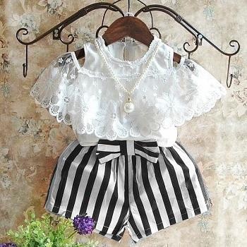 Baju Muslim Anak Rmshop Setelan anak perempuan St 2in1 kids Echa stripe umur 1 2 3 4 5 tahun korea