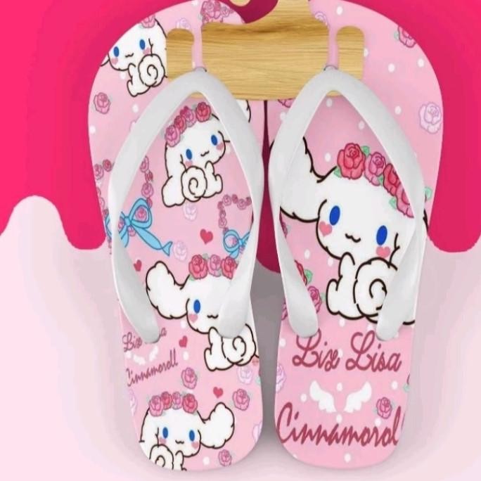 SANDAL CINNAMOROLL ANAK DEWASA SANDAL JEPIT KARAKTER CINNAMOROLL LUCU