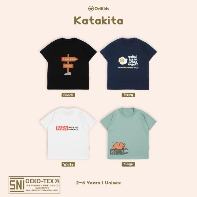 OVIKIDS KATAKITA - BAJU KAOS MEME ANAK LAKI-LAKI PEREMPUAN 2-6TAHUN