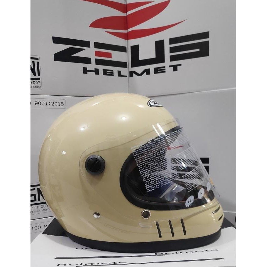 Zeus ZS816E ZS 816 Helm Full Face Vintage Ivory Cakil