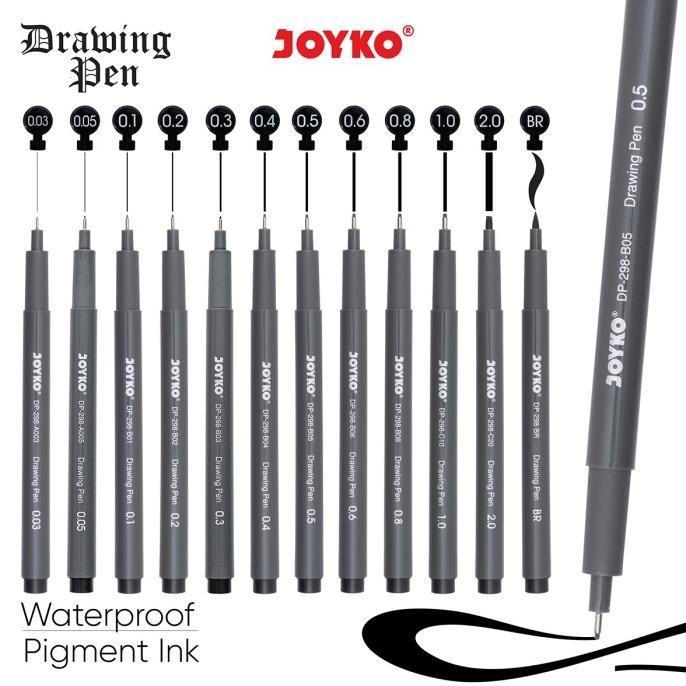 

DRAWING PEN PENA GAMBAR JOYKO DP-298 1 PCS WATERPROOF PIGMENT INK