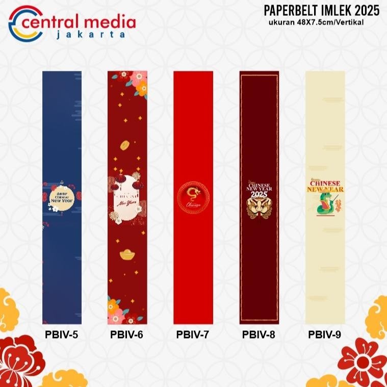 

CR - Paper Belt Imlek Vertikal 48x7,5 cm isi 50 Pcs Packaging Sleeve Label Box Hampers Kue Chinese New Year TERLARIS