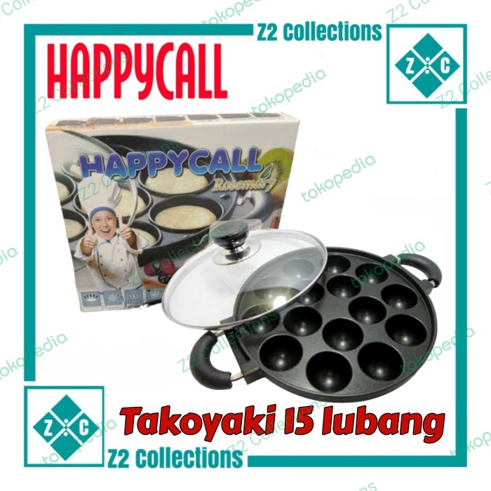 HAPPY CALL 15 lubang cekung cetakan takoyaki cake pan loyang cembung