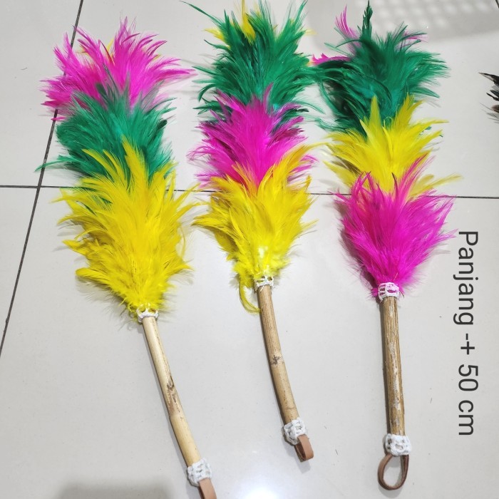 Kemoceng Bulu Ayam Premium Rainbow Warna Warni Asli Bulu Ayam