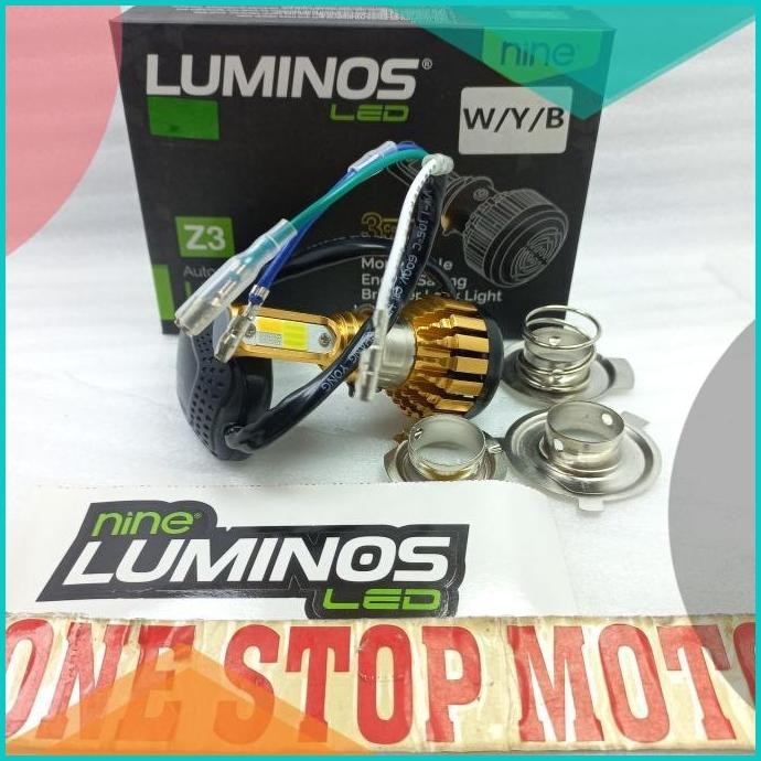Lampu depan LED Luminos Z3 3 sisi tiga warna Strobo Flash H6 H4 07D35Z