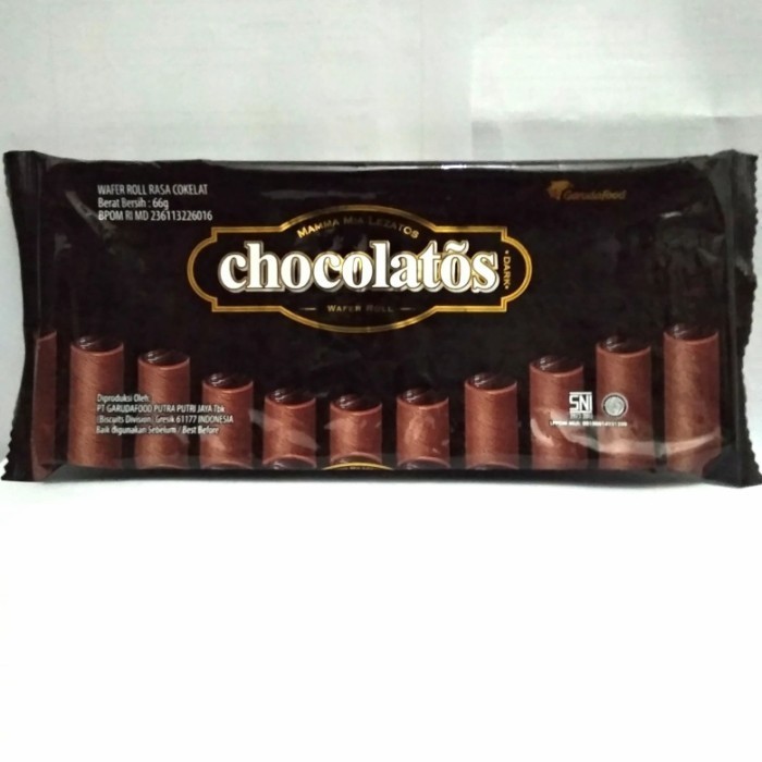 

CHOCOLATOS WAFER ROLL COKELAT 66G