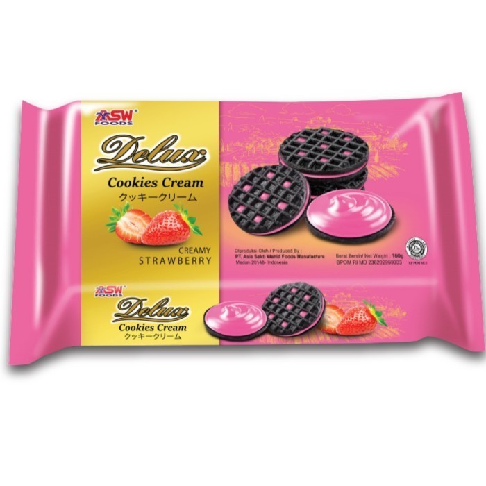 

DELUX COOKIES CREAM STRAWBERRY 160G