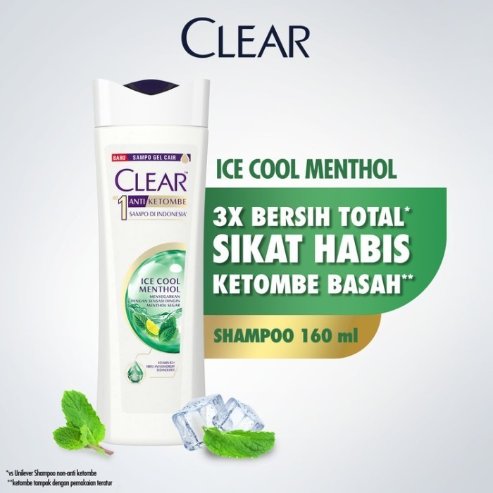 CLEAR SHAMPOO ICE COOL MENTHOL 160ML