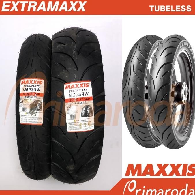 Sale Sepasang Ban Honda Supra Gtr 150 Tubeless Maxxis Extramaxx