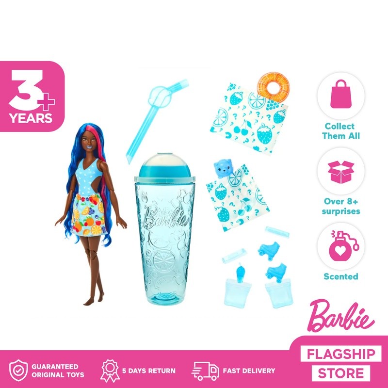 Barbie Pop Reveal Blue Fruit Punch Doll - Mainan Boneka Anak Perempuan