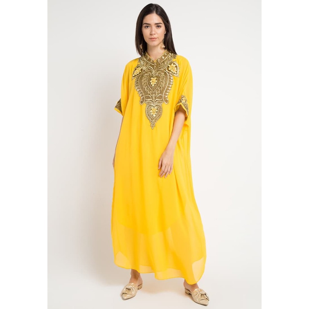 Kaftan FAME Fashion Kaftan Kuning 9910978 - all size kekinian premium