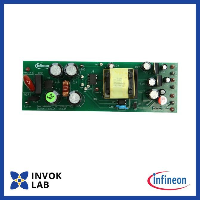 

PROMO INFINEON REF5BR3995CZ16W1TOBO1 REFERENCE BOARD ICE5BR3995CZ, POWER MANAGEMENT, 16W ISOLATED FLYBACK AUXILIARY POWER SUPPLY