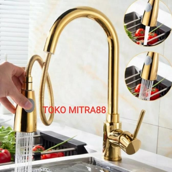 

PROMO KRAN SINK MIXER STAINLESS SUS 304 GOLD/KRAN CUCI PIRING GOLD