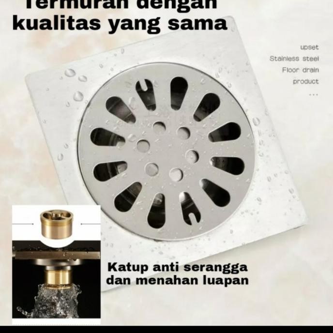 

PROMO FLOR DRAIN STAINLESS SUS 304 ANTI SERANGGA KECOA MODEL WASSER