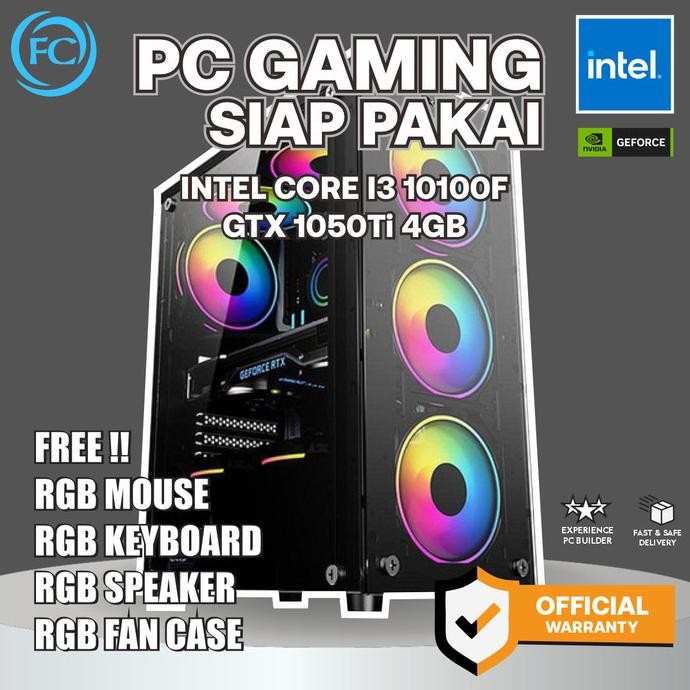 

PROMO PC GAMING & DESIGN FULL SET DDR4 I3-10100F / 16GB / 1050TI 4GB+MONITOR