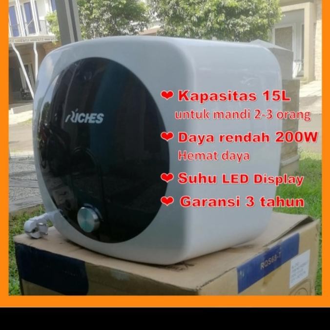 

PROMO WATER HEATER RICHES 15 LITER PEMANAS AIR LISTRIK 200 WATT